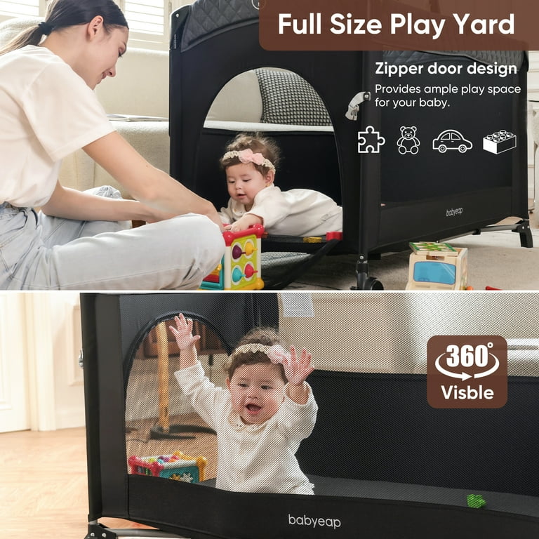 Babyeap 5-in-1 Baby Bassinet with Playard & Changing Table photo 3