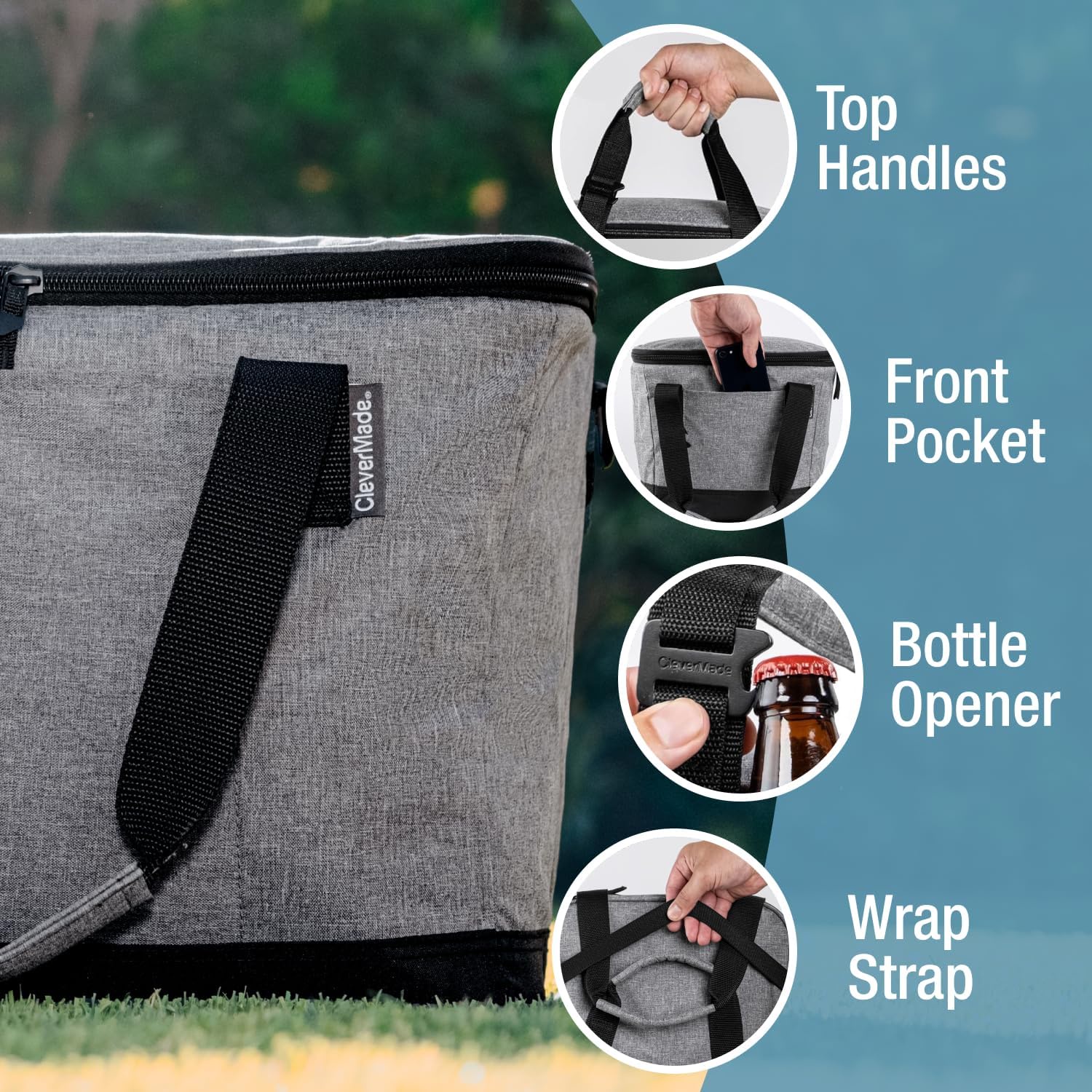 CleverMade Tahoe Large Collapsible Cooler Bag photo 5