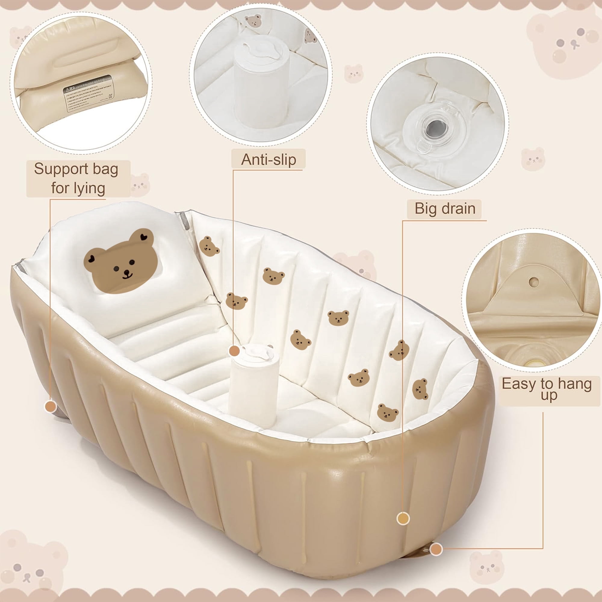Morfone Inflatable Baby Bathtub, Portable with Air Pump photo 2