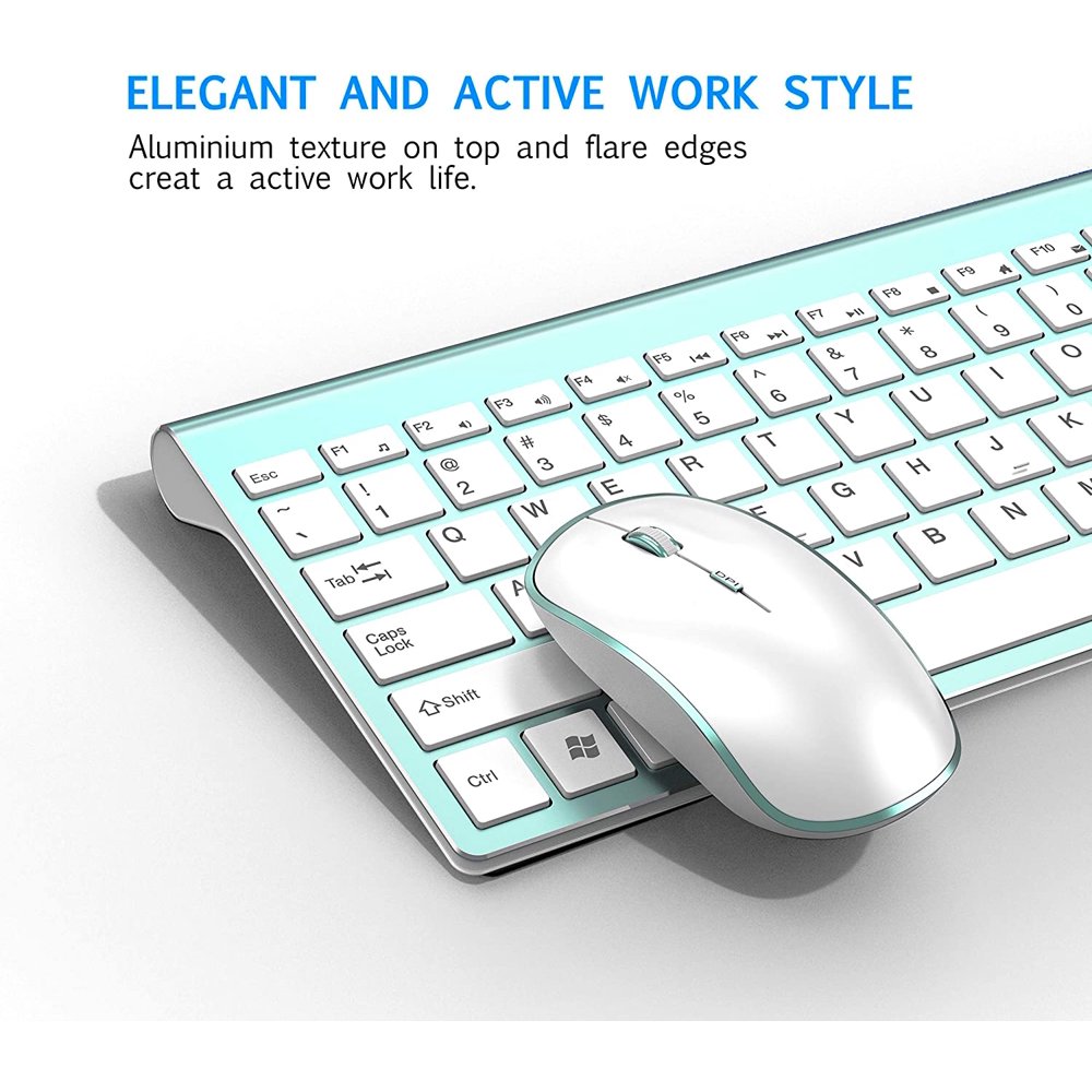 JOYACCESS Aluminum Wireless Keyboard and Mouse Combo,Slim Wireless