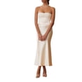 thumbnail image 3 of KelaJuan Women Skirt Set, Strapless Backless Tie-up Pleated Tube Top with Low Waist Long Skirt Summer Outfit, 3 of 9