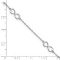 thumbnail image 4 of Diamond2Deal 925 Sterling Silver Rh-plated Infinity 9in Plus 2in ext. Anklet for Women, 4 of 6