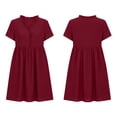 thumbnail image 4 of Dolkfu Mid-Length Women'S Fall&Winter Dresses Fashion V-Neck Short Sleeve Red Dresses Regular Vintage Finish Solid Fit & Flare Dresses Red,Xxxxl, 4 of 6