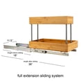 thumbnail image 3 of Household Essentials Glidez Steel and Bamboo Pull-Out/Slide-Out Storage Organizer for Under Sink or Cabinet Use - 2 -Tier Design - Fits Standard Size Cabinet or Shelf, Natural and Chrome, 3 of 12