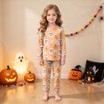 thumbnail image 2 of TOWED22 Toddler Girls Boys Halloween Pajamas Set Kids Pumpkin Print Sleepwear Pjs Long Sleeve 2pcs Soft Jammies(Light Yellow,2-3 Y), 2 of 9