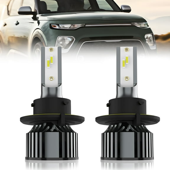 LECCIBUB LED Headlight Bulbs Compatible With Kia Soul 2009-2020,9008 High Low Beam Headlights,6500K White,Plug and Play,Pack of 2