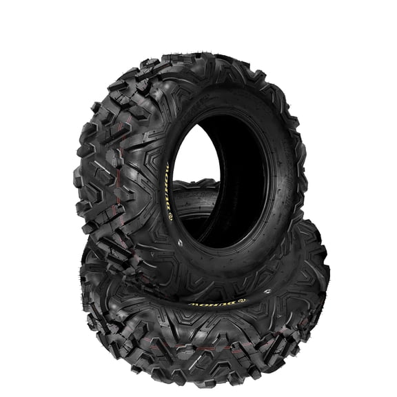 AT25x10-12 ATV Tires ATV&UTV Trail Sand Off-Road Tires 25x10-12, All Terrain Tires 20mm Tread Depth 25x10x12-6 PR, Tubeless 2PCS