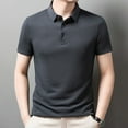 thumbnail image 2 of Men's Shirts Advanced Sense Lapel Short Sleeve Casual Business Ice Silk Top Comfortable Breathable Stylish T-Shirt Men's Tops T-Shirt Casual Crew Neck Loose, 2 of 6