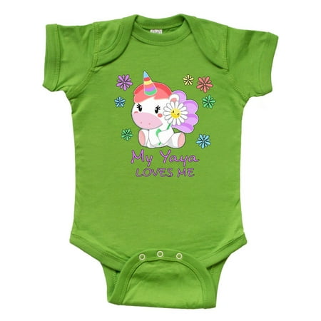 

Inktastic My Yaya Loves Me- Cute Unicorn Gift Baby Boy or Baby Girl Bodysuit