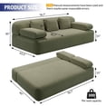 thumbnail image 3 of Timbernest 78.7" Sleeper Sofa, 2-in-1 Convertible Sofa Bed, 3-Seater Corduroy Cloud Couch with 3 Pillows for Small Spaces, Apartments and Bedrooms, Green, 3 of 14