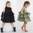 thumbnail image 2 of Little Princess Girl High Neck Sleeveless Ruffle Bubble Party Dress (Black, 90/3T), 2 of 3