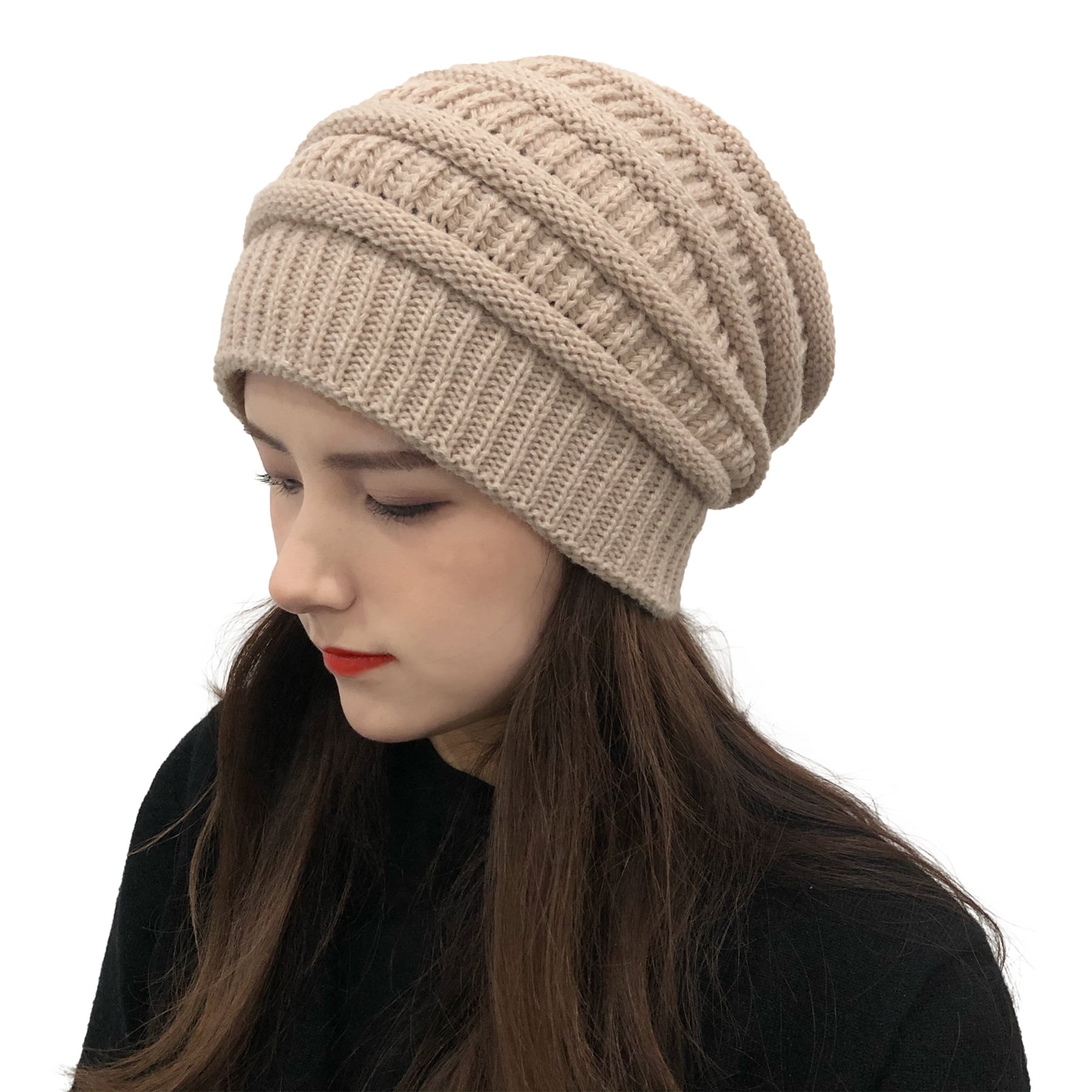 Winter Knit Beanie Hats for Women, Silk 