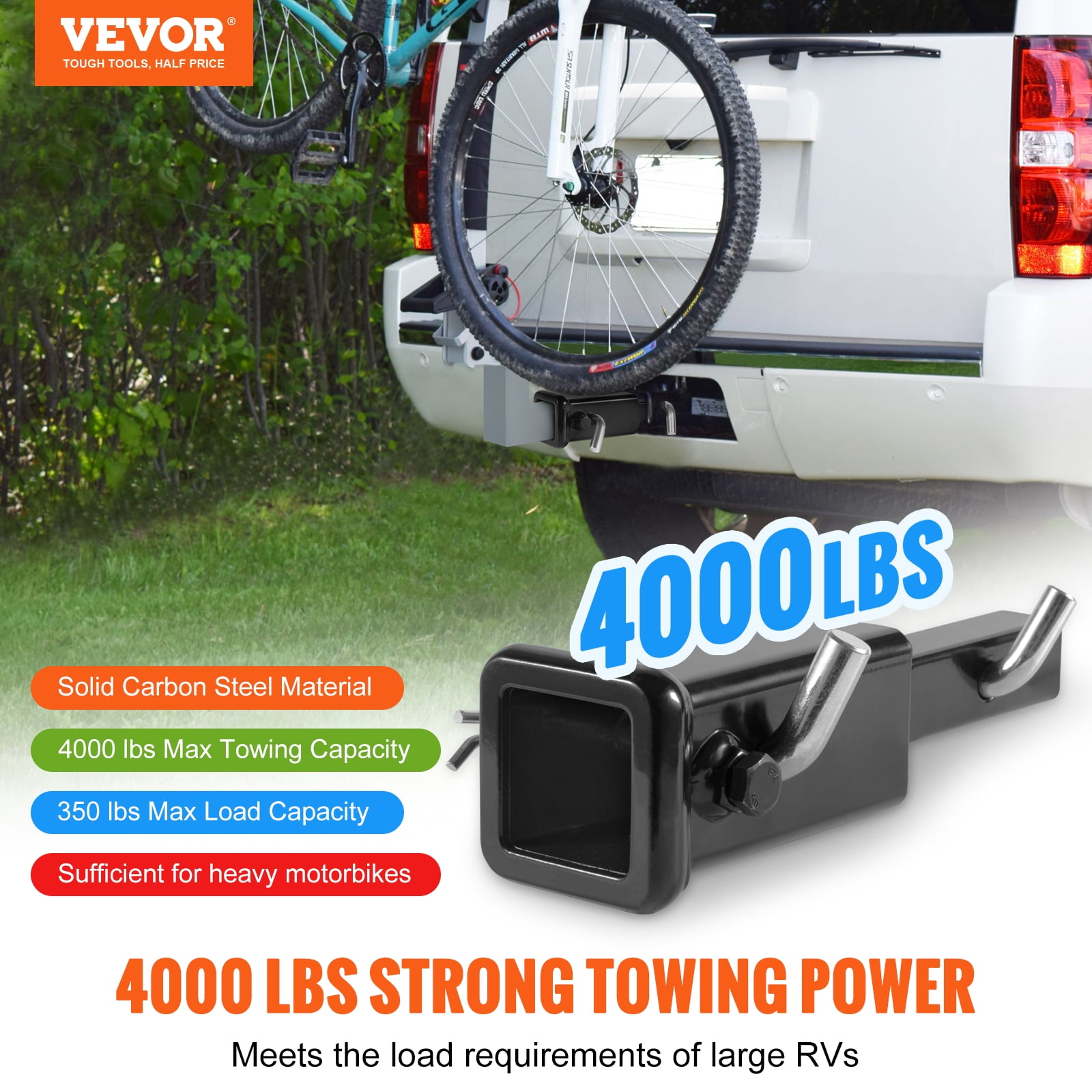 Bike rack hitch extension sale