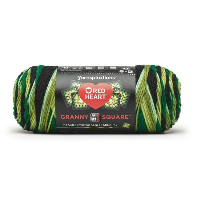 Red Heart® All In One Granny Square™ Fil acrylique peigné n° 4 (moyen) 8.8oz/250g 417 Yards