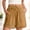 Yellow, variant on Diufon Linen Shorts for Women Summer Beach High Waisted Drawstring Shorts Cutouts Boho Short Pants with Pockets