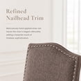 thumbnail image 2 of Dining Chairs Brown Modern Upholstered Fabric Dining Chairs with Nailhead Trim, Set of 2, 2 of 10