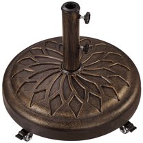 Topeakmart 45 lb Outdoor Patio Rolling Market Umbrella Base Stand, Bronze