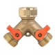 thumbnail image 1 of 3-Way Valve Brass Tee Splitter Female 3/4" Inch x Male 3/4" Inch x2 BSP Garden, 1 of 2