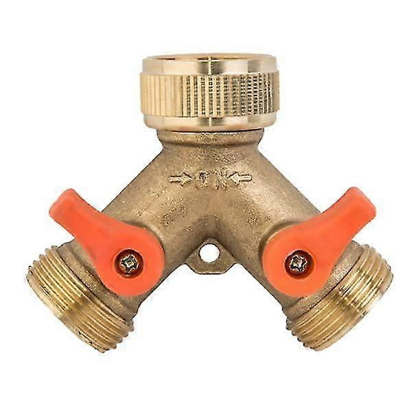 3-Way Valve Brass Tee Splitter Female 3/4" Inch x Male 3/4" Inch x2 BSP Garden
