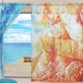thumbnail image 3 of Splicing Pattern Fire and Water Semi Sheer Curtains Window Voile Drapes Panels Treatment-55X84in for Living Room Bedroom Kids Room, 3 of 4