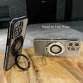 thumbnail image 3 of for iPhone 17 Magnetic Kickstand Case, [Compatible with Magsafe] Shockproof Cute Bling Glitter Diamond Rhinestone Ring Holder Camera Protector Soft Cover for Girl Woman for iPhone 17, Silver, 3 of 12