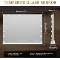 thumbnail image 4 of FENCHILIN Vanity Mirror for Makeup Bluetooth, Extra Large Hollywood Lighted Mirror with 18 Dimming LED Bulbs Smart, Tabletop/Hanging Cosmetic Mirror with Touch Screen & USB Charging Port & Speaker, 4 of 8