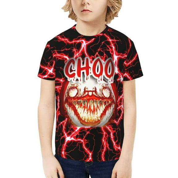 Choo-Choo Charles Kids T-Shirt 3d Printed Graphic T-Shirts Boys And Girls Short Sleeve Shirts For Youth Kids X-Small