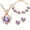 B, variant on Wentin Reduced Jewelry Sets Women Crystal Jewelry Simple Heart Necklace Earrings Bracelet Three-piece Set