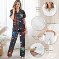 thumbnail image 4 of TSOVTHRID Colorful Paint Splatter Print Pajama Set for Women Button Down Sleepwear with Long Pants Soft Loungewear Pjs Sets, Size M, 4 of 7