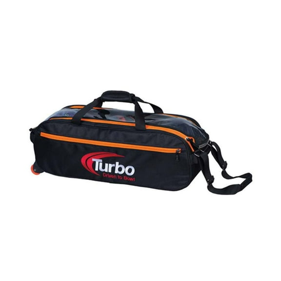 Turbo 3 Ball Pursuit Slim Triple Tote Bowling Bag- Black/Orange