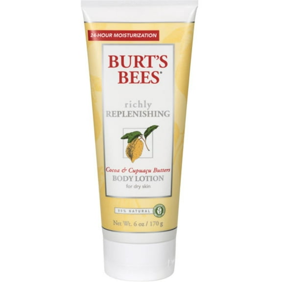 Burt's Bees Replenishing Body Lotion Cocoa & Capuacu Butters 6 oz (Pack of 4)