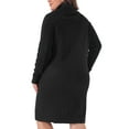 thumbnail image 4 of DARING DIVA Plus Size Long Sleeve Turtleneck Warm Pullover Mini Dress 4X Black, 4 of 6