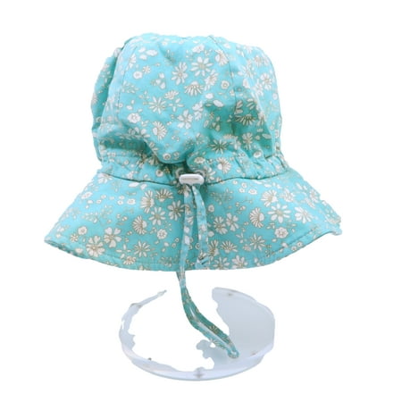 

Pre-owned Ami & Li Girls Aqua Floral Hat size: *12-24 Months