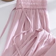 thumbnail image 5 of WHLBF Pants for Women Plus Size Solid Color High Waist Casual Elastic Waist Drawstring Jogger Pants Pink L, 5 of 5