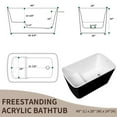 thumbnail image 3 of BARONAGE 49'' x 28'' Acrylic Freestanding Bathtub, Contemporary Soaking Tub, Sit-in Design with Chrome Overflow and Waste, Gloss Black, 3 of 15