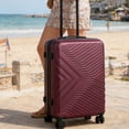thumbnail image 3 of Travelhouse 3 Piece Hardshell Luggage Set Hardside Lightweight Suitcase with TSA Lock Spinner Wheels 20in24in28in.(Red), 3 of 10