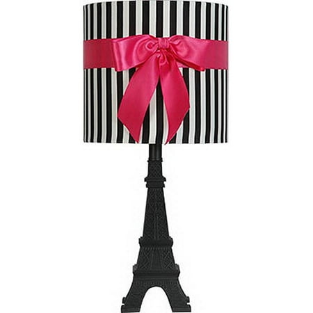 Your Zone Paris Table Lamp With Black And White Stripped Shade