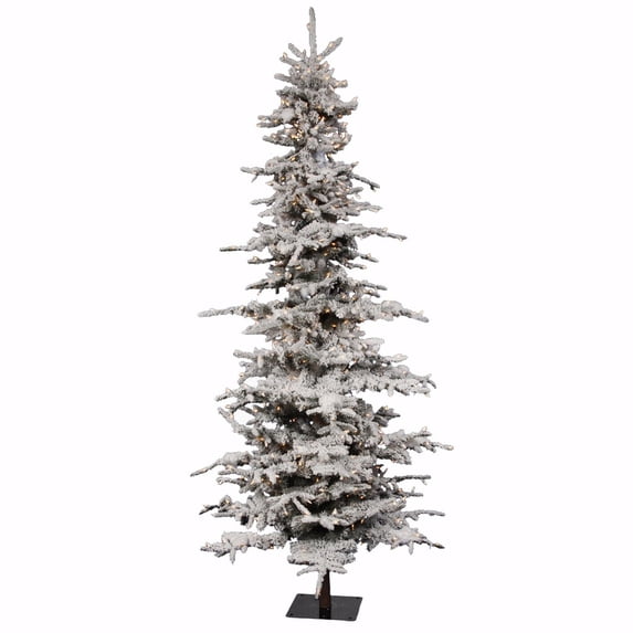 Vickerman 18148 - 9' x 58" Flocked Georgian Fir 750 Clear Lights Christmas Tree (A101281)