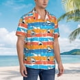 thumbnail image 2 of KLL Men's Hawaiian Shirt Short Sleeve Button Down Beach Shirts-Shark On Line, 2 of 5