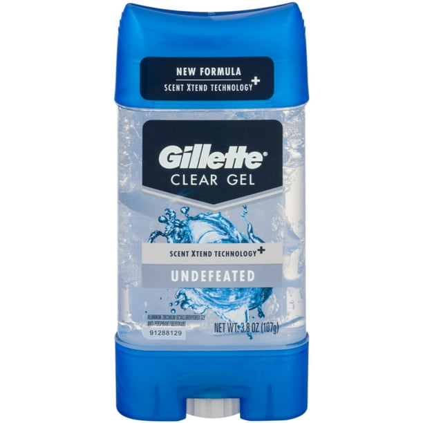 4 Pack Gillette Antiperspirant Clear Gel Undefeated 3.8 oz Walmart