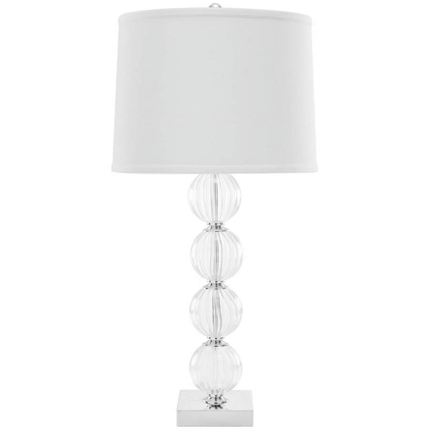 SAFAVIEH Amanda 31 in. H Crystal Glass Globe Lamp, Clear/White Set of 2
