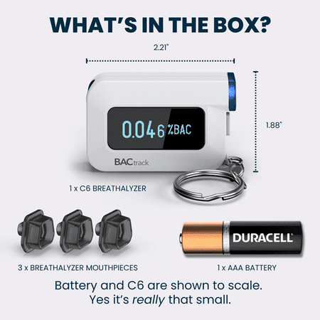 BACtrack - C6 Keychain Breathalyzer - White