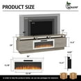 thumbnail image 5 of Waleaf 80" Modern Fireplace TV Stand with 36" Fireplace for TVs Up to 90", 2 Tier TV Console Stand for Living Room, 5 of 7