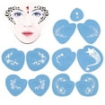 thumbnail image 4 of 5pcs Face Paint Stencils Face Paint Stencils Kit PET Adults Reusable Painting Template Stencils Template Body Painting Template Stick for Halloween Party Cosplay Supply, 4 of 9