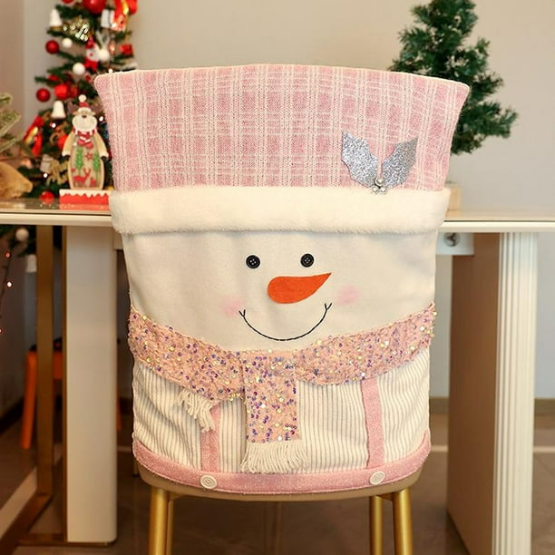 Juego de Sillas Navideñas Juego de Sillas Muñeco de Papá Noel Funda para Silla Restaurante Decoración Del Hogar