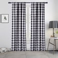 thumbnail image 1 of GlowSol 42"W x 72"L Farmhouse Curtains Buffalo Checker Plaid Curtains Light Filtering with Rod Pocket for Bedroom Living Room, Black White, 2 Panels, 1 of 8