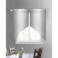thumbnail image 3 of Grey Ombre Swag Valances for Windows, Gray White Gradient Modern Abstract Art Rod Pocket Sheer Valances for Small Windows, Swag Toppers Light Filtering for Kitchen Living Room 2 Panels 36''x36'', 3 of 6