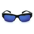 thumbnail image 2 of Polarized Reflective Color Mirror Half Rim Mens Fit Over Eyeglasses Sunglasses Shiny Black Blue Mirror, 2 of 4