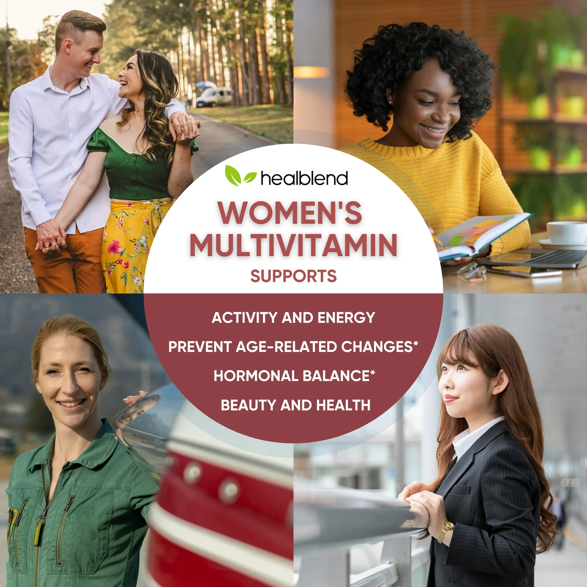 Healblend Women’s Multivitamin – Energy, Antioxidant & Hormonal Support with B-Complex, Wild Yam, Green Tea & Pomegranate – 60 Capsules (3 Pack)