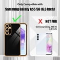 thumbnail image 2 of Compatible with Samsung Galaxy A55 5G Case Cute Luxury Plating Design for Women Girly, Soft TPU Shockproof Reinforced Corners Protective Phone Case for Galaxy A55 5G 6.6", Black, 2 of 12